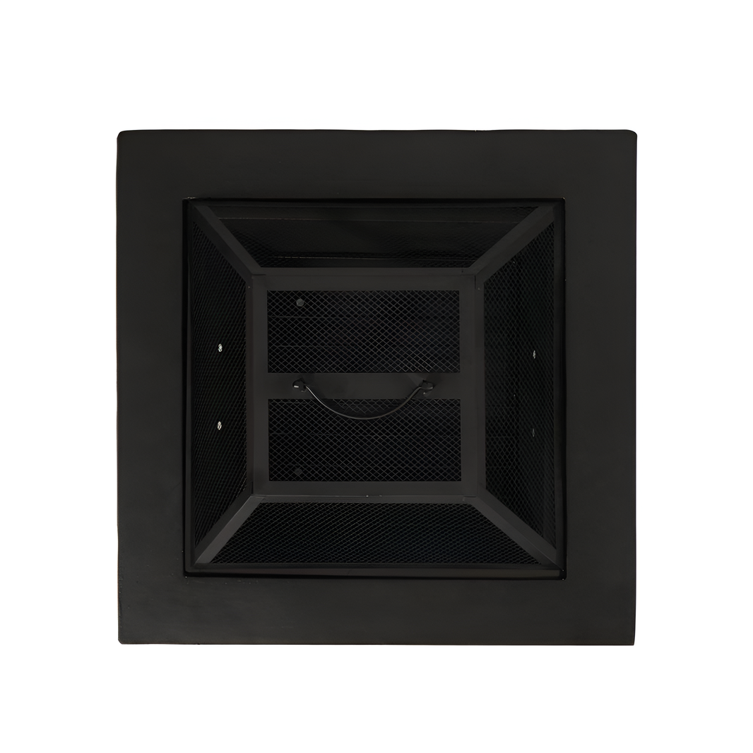 29 In. Dark Gray Square Wood Outdoor Fire Pit