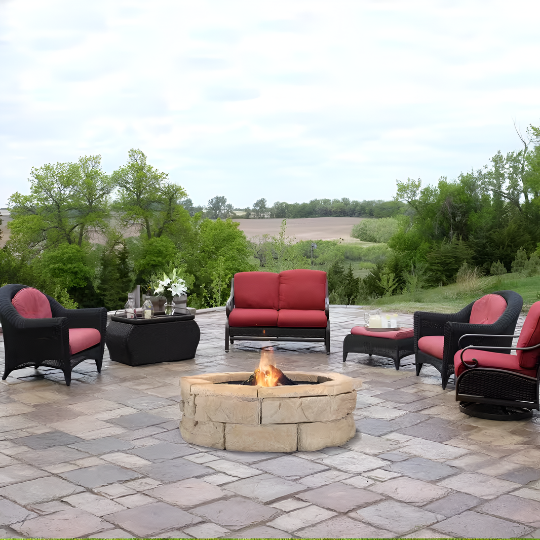 30 In. Fossill Brown Fire Pit Kit